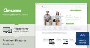 Awesome – One Page Geschäftsportfolio WordPress Template