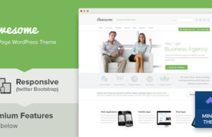 Awesome – One Page Geschäftsportfolio WordPress Template