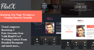 FlatX – Bootstrap Onepage Parallax Resume-Vorlage