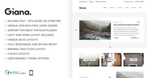 Giana – Minimales und sauberes WordPress Blog Vorlage