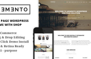 Memento – Eine Seite und mehrere Seiten WordPress-Vorlage mit WooCommerce – Ein Creative Shop Vorlage