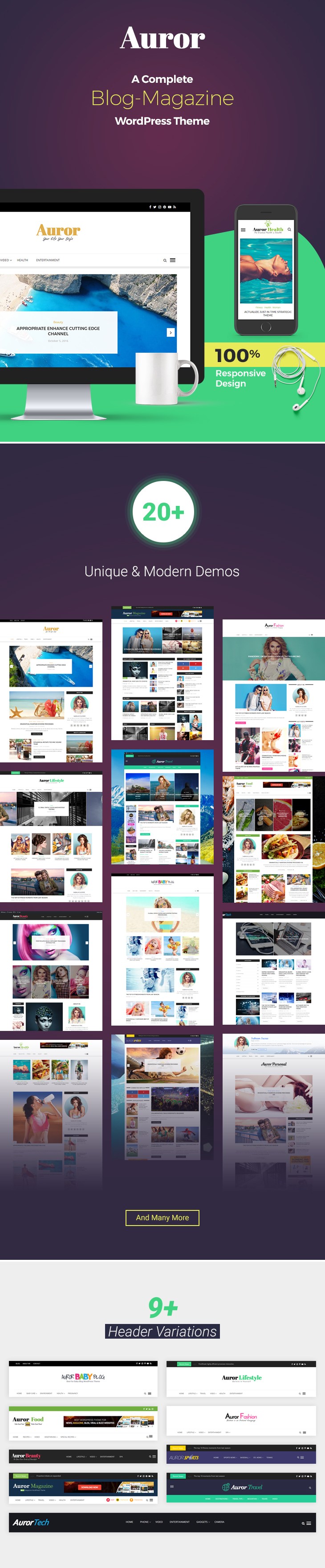 Auror- ​​Blog Magazine WordPress Vorlage - 1