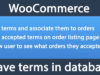 Woocommerce speichert die Allgemeinen Geschäftsbedingungen in der Datenbank