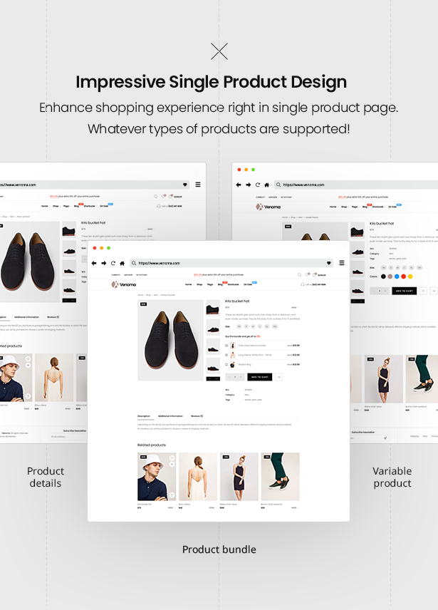 Beeindruckendes Einzelprodukt Venoma Fashion WooCommerce WordPress Template