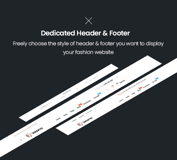 Handlicher Kopf- und Fußzeilen-Generator Venoma Fashion WordPress WordPress Template