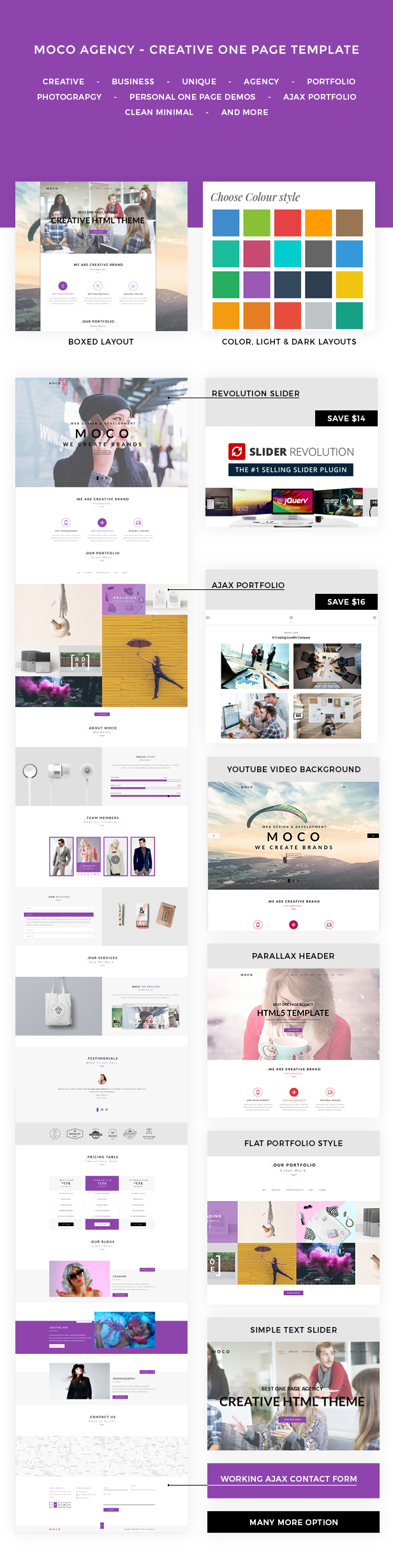 Moco - Eine Seite WordPress Template - 1