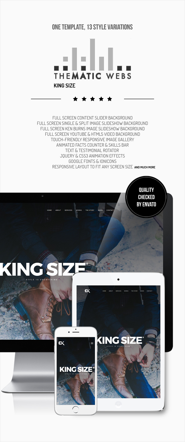 King Size || WordPress-Vorlage für das kreative Portfolio - 1