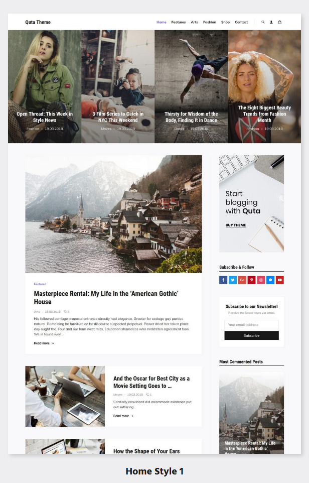 Quta - Ein WordPress Blog & Shop Layout - 2