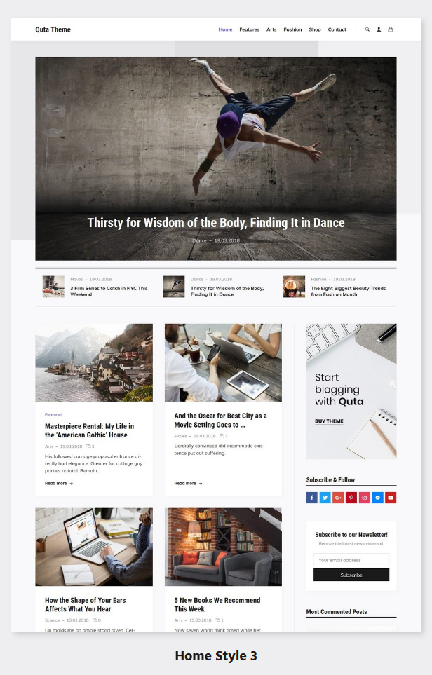 Quta - Ein WordPress Blog & Shop Layout - 4