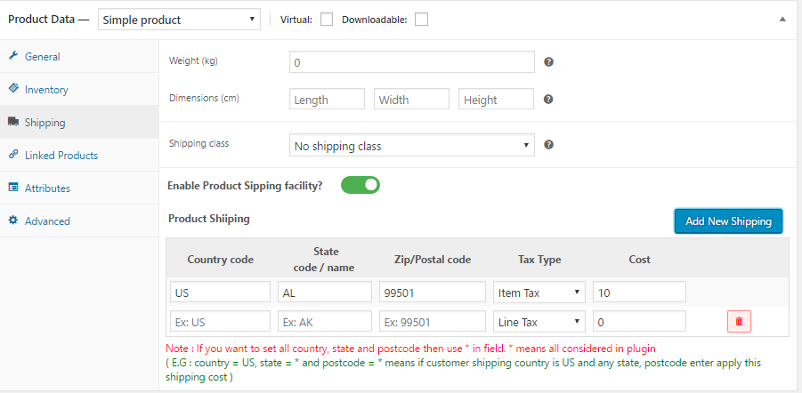 Woo Advanced Produktversand - 2