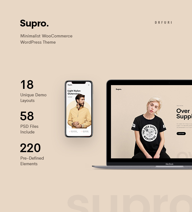 Supro - Minimalistisches AJAX WooCommerce WordPress Vorlage - 7