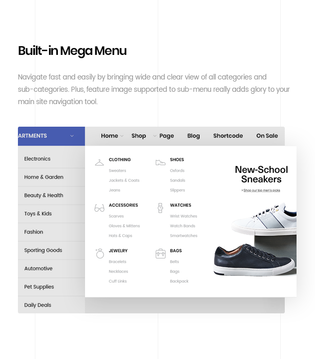 ezboozt woocommerce wordpress Template megamenu