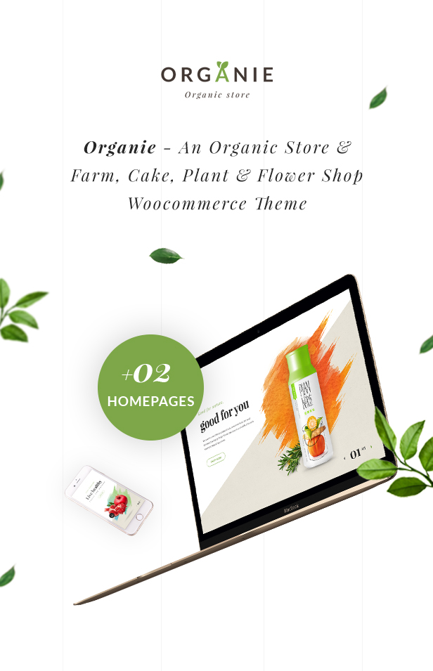 Organic Store WordPress Template - Neue 2 Homepages