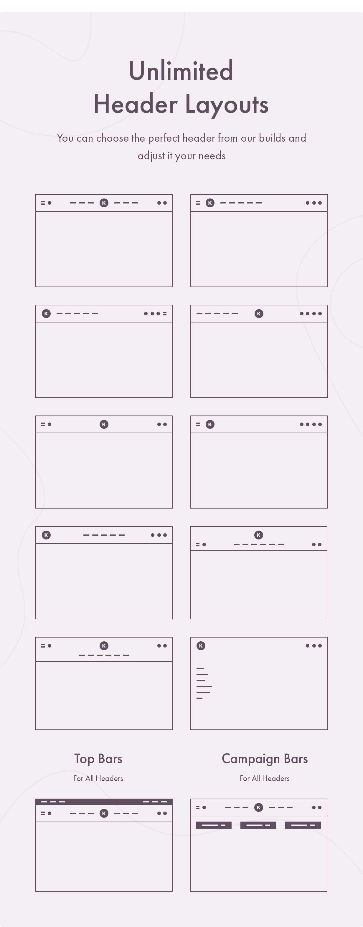 Konte WordPress-Header-Layouts