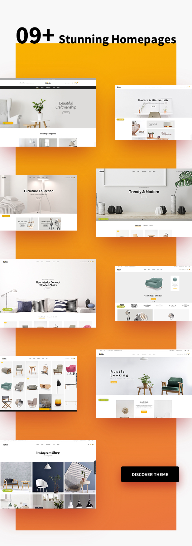 Möbelgeschäft WooCommerce WordPress Layout - Einkaufslayouts & Optionen