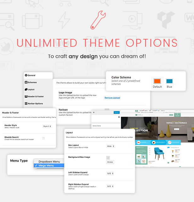 Responsive Furniture WooCommerce WordPress Template - Funktionen