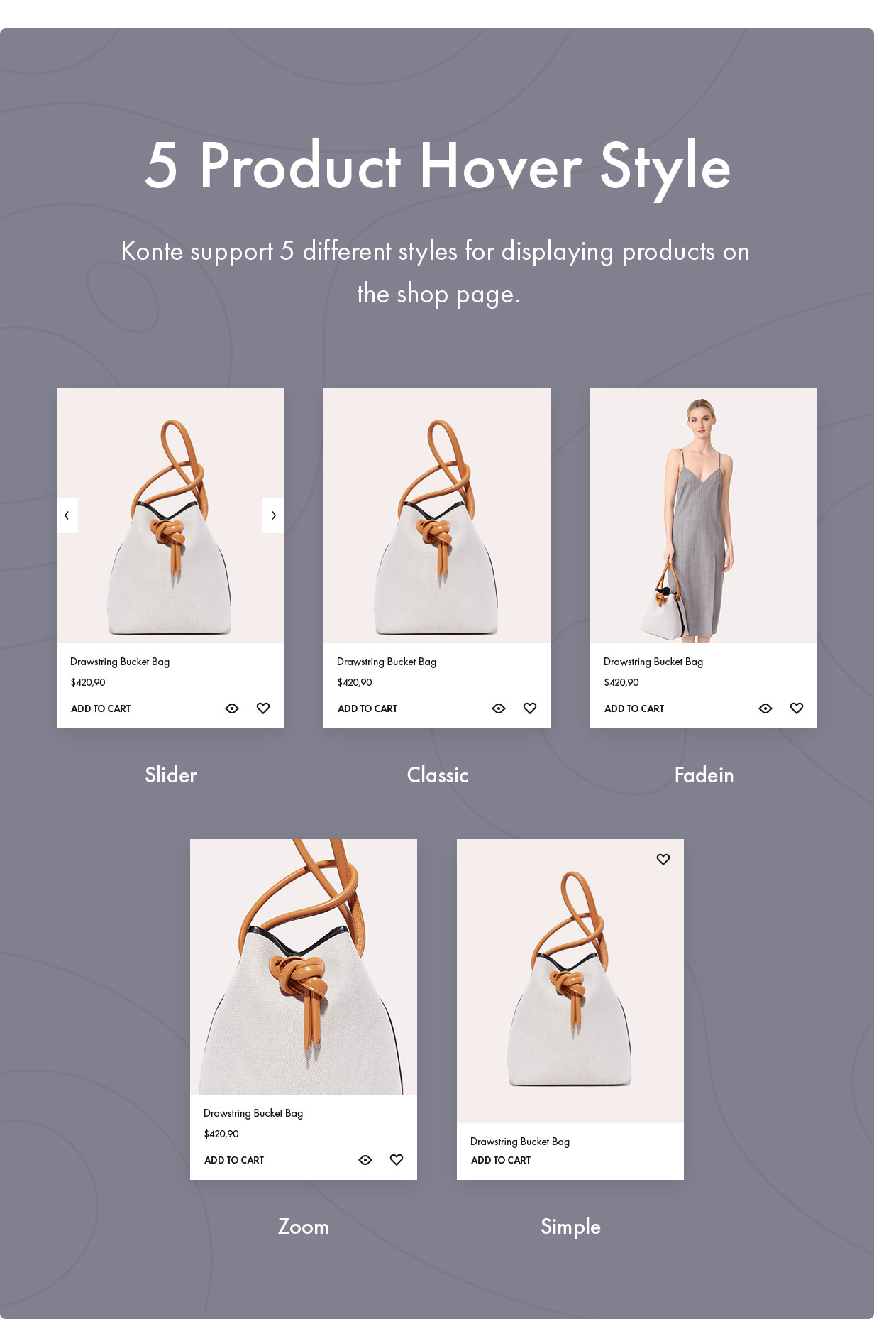 Konte WordPress Layout - Produkt-Hover-Stile