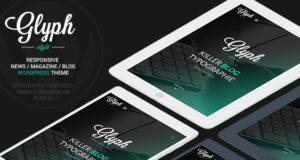 Glyph – Responsive & Kreative Nachrichten, Blog & Magazine WordPress Vorlage mit Hero Header
