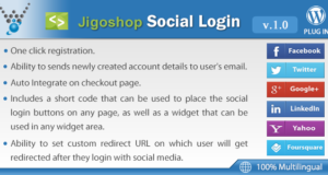 Jigoshop Social Login – WordPress Plugin