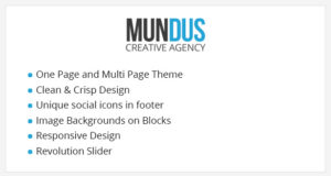 Mundus – Ein WordPress-Vorlage für Business One Page