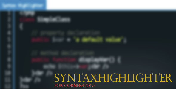 SyntaxHighlighter-Element für Cornerstone