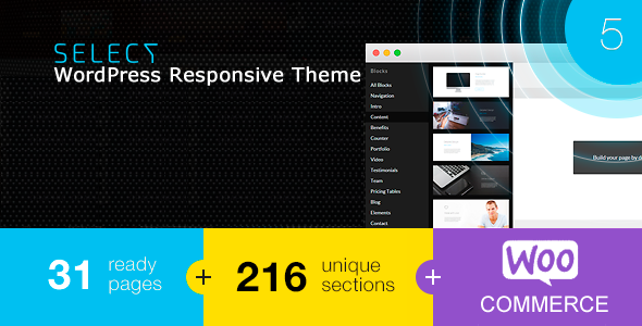 Wordpress Corporate Template Select - Responsive Landing Page WordPress Theme
