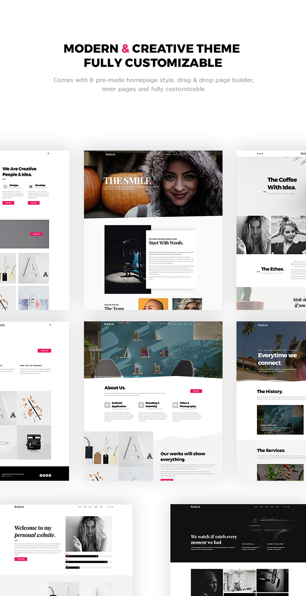 Bagja - Responsive Multi Concept & One Page Portfolio - 1