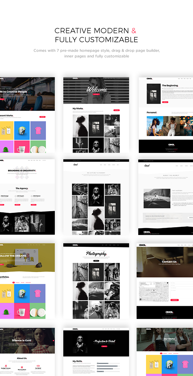 Cimol - Responsive One Page & Multi Page Portfolio Layout - 1
