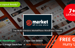 eMarket – Multi-Anbieter-MarketPlace-WordPress-Layout (7 oder mehr Homepages & 2 mobile Layouts)