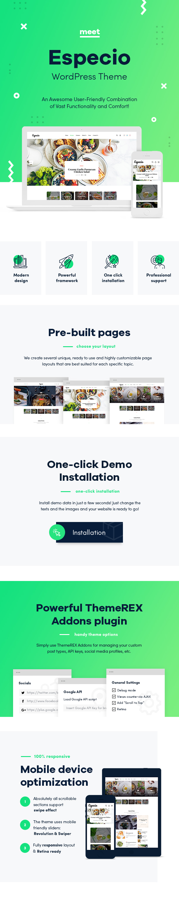 Especio | Gutenberg Food Blog WordPress Template - 1