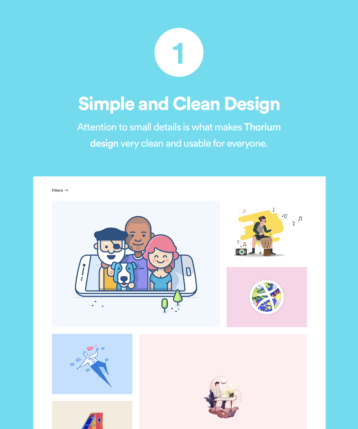 Einfaches und sauberes Design