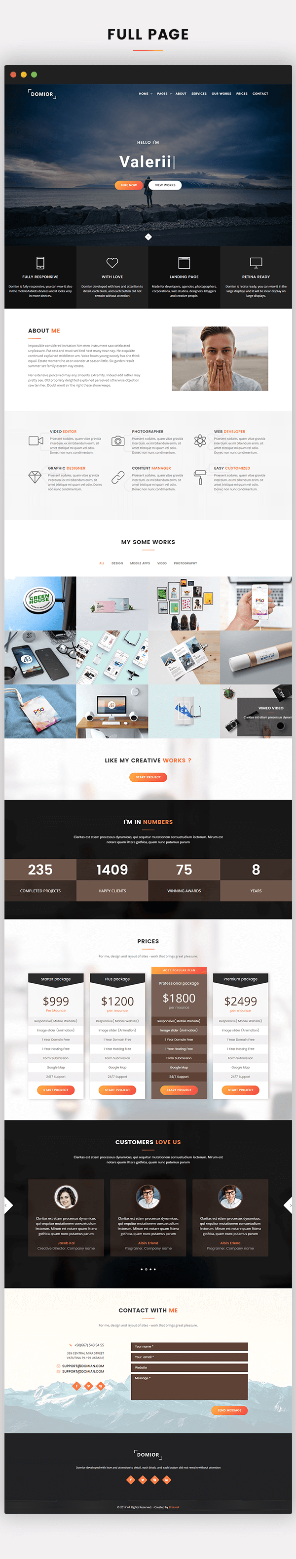 Domior – Kreatives persönliches Portfolio-WordPress-Shop-Theme – 7