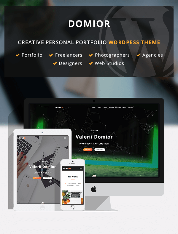 Domior – Kreatives persönliches Portfolio-WordPress-Shop-Theme – 2
