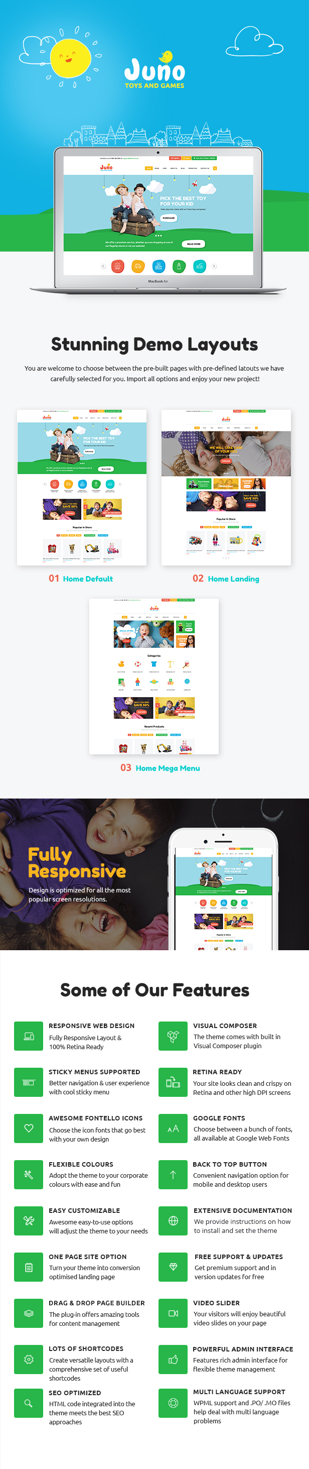 Juno | Kids Toys & Games Store WordPress Template - 2