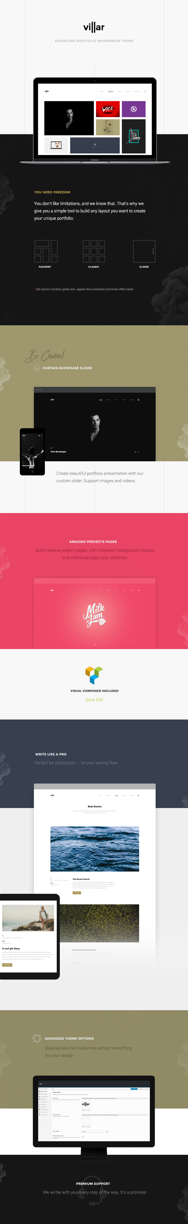 minimales Portfolio villarwordpress Thema