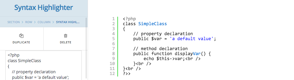SyntaxHighlighter Element für Cornerstone - 2