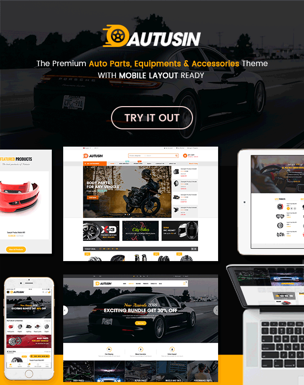 Autusin - Autoteile Shop, Moto Store WooCommerce WordPress Template 