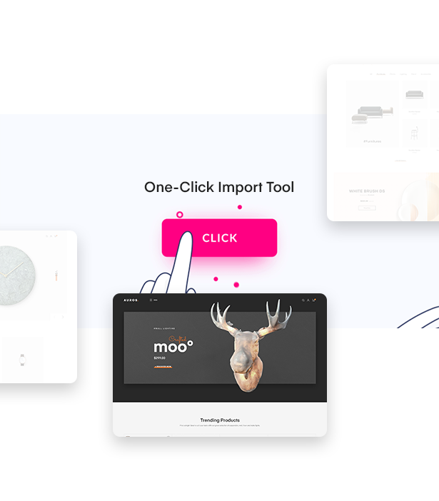 Ein-Klick-Import-Tool im Auros Furniture Element- oder WooCommerce-Design