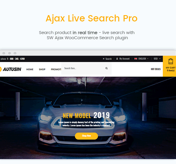 Autusin - Autoteile Shop, Moto Store WooCommerce WordPress Template 