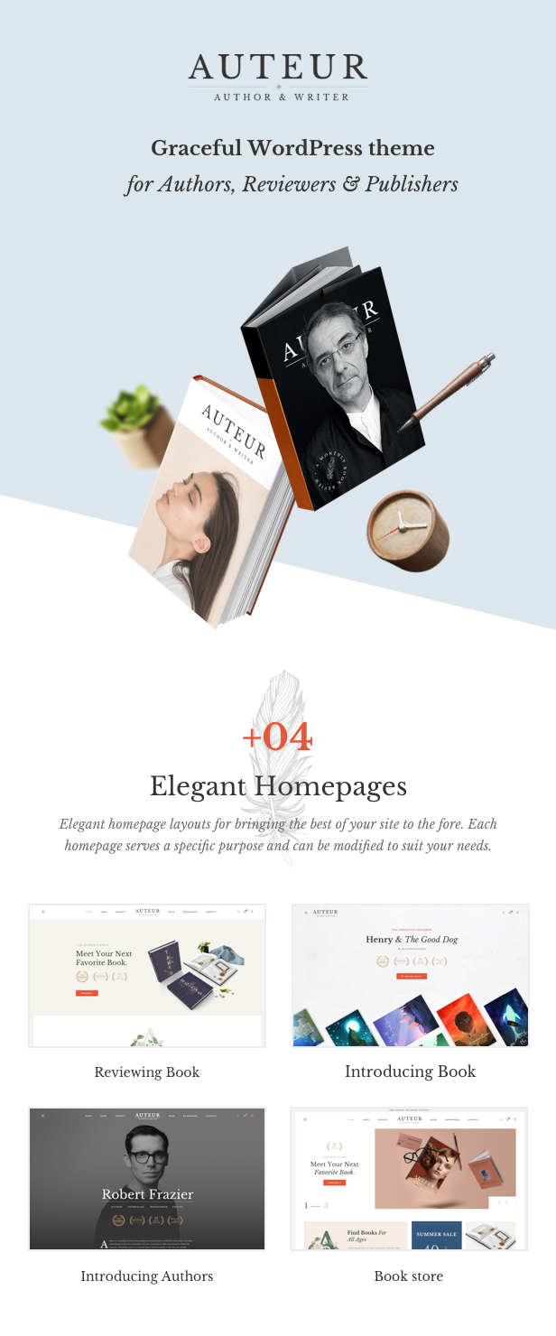 Auteur - WordPress Template für Autoren, Rezensenten und Verleger - 9