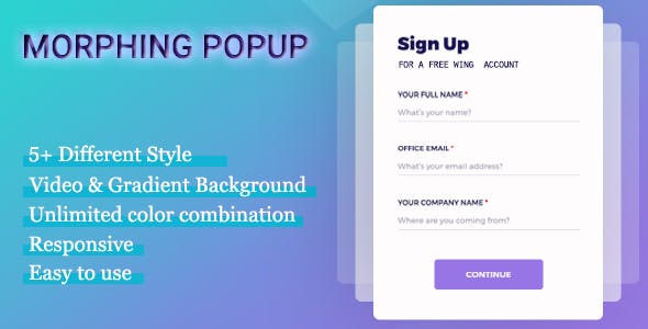 Visual Composer - Morphing Popup - CodeCanyon Artikel zu verkaufen