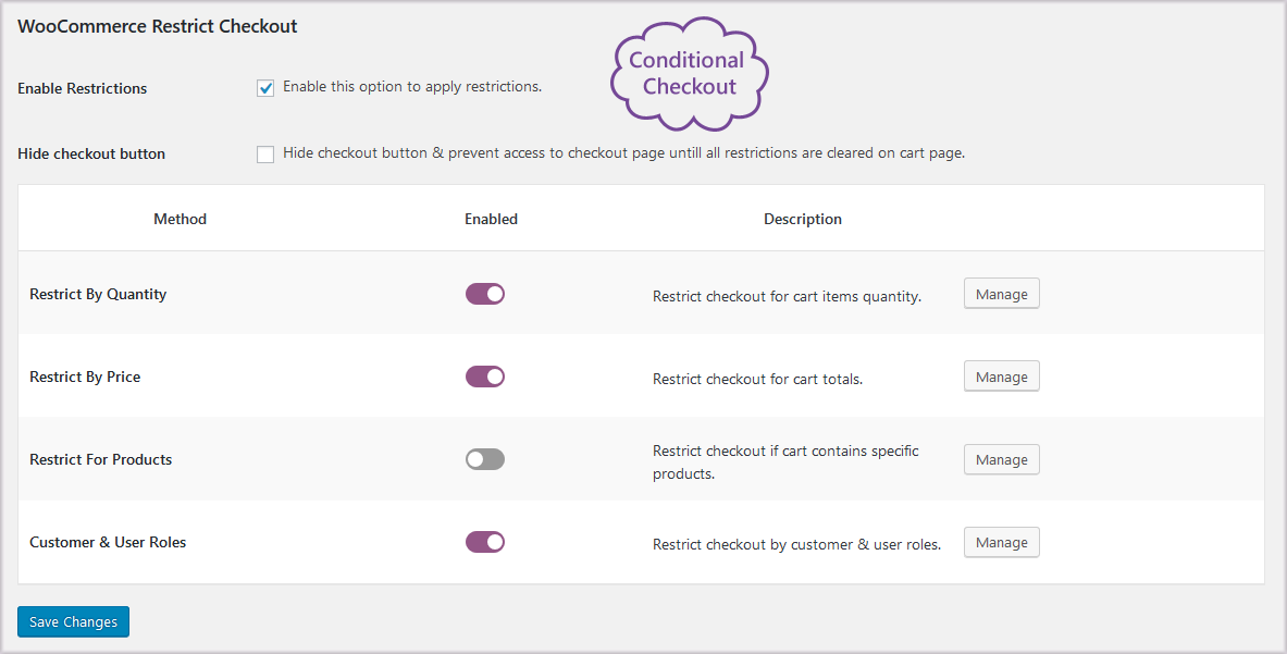WooCommerce Restrict Checkout Plugin - 1