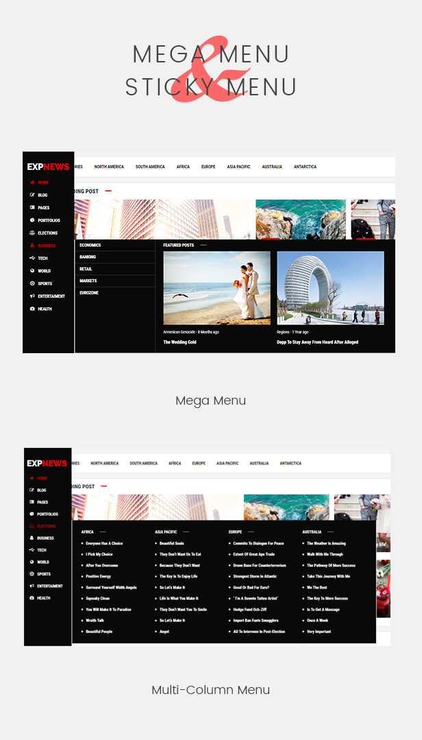 Responsives WordPress-Template für WooCommerce - Expnews