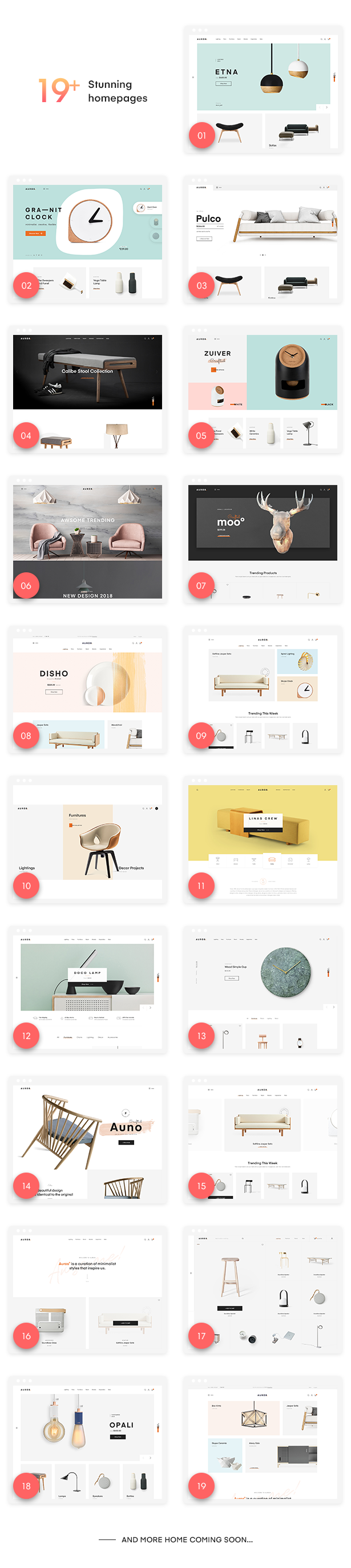 19+ Fantastische Shopping Homepages von Auros Furniture Elementor WooCommerce Template