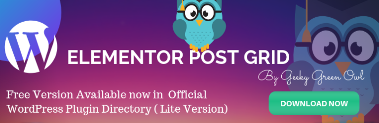 Elementor Post Grid von Geeky Green Owl
