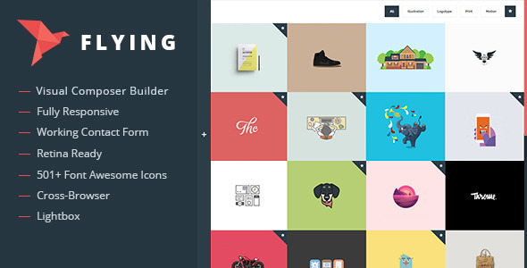 Wordpress Kreativ Template Flying - Interactive Portfolio WordPress Theme