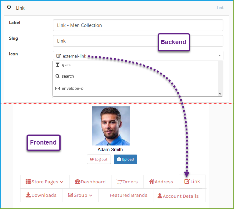 Benutzerdefinierte WooCommerce-Kontoseitenicons