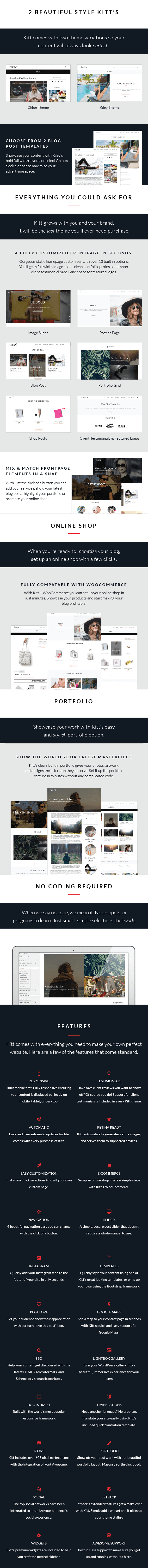 Kitt WordPress Template für Mode-Blogs - Details