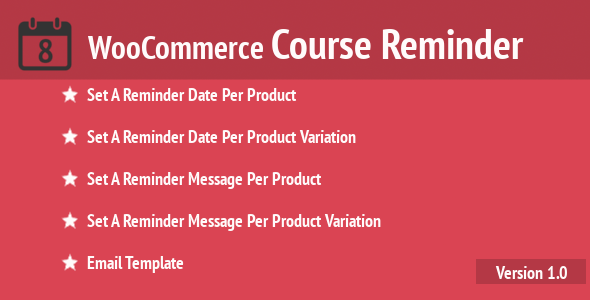 Wordpress E-Commerce Plugin WooCommerce Course Reminder