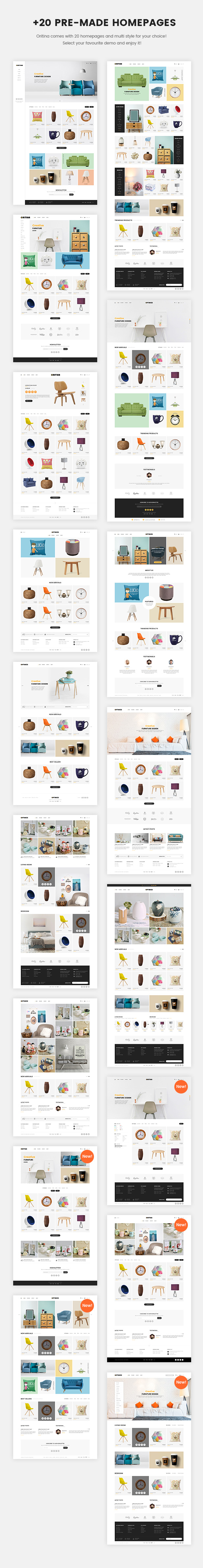Oritina - Minimal WooCommerce Vorlage für Möbel, Dekor, Interieur - 1